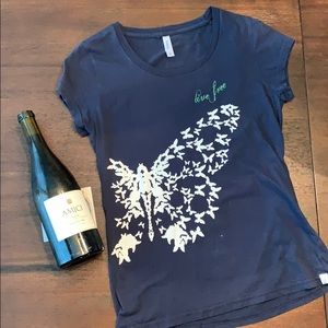 Freeset blue butterfly tee